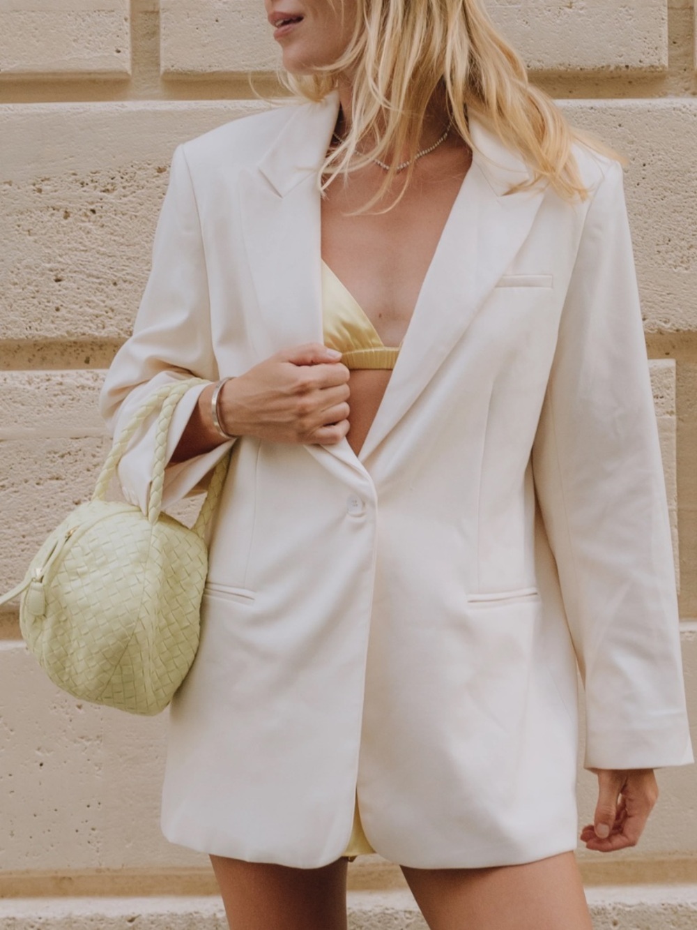 NWT Daily Drills Ivory Cream Oversized Blazer Size M/L